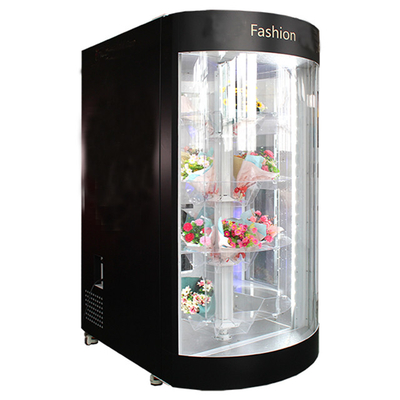 آلة بيع الزهور بزاوية 360 درجة مع نظام ترطيب مبرد برف شفاف