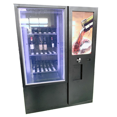 آلة بيع موزع النبيذ غير القابل للصدأ تدريب الفولاذ الأسود مع نظام التبريد