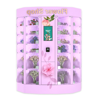 QR Pay Fresh Flower Vending Locker Coin Bill Card مع شاشة تعمل باللمس