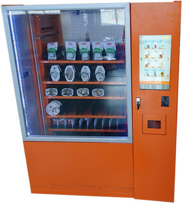 آلة بيع السلطة الذكية مع جهاز دفع غير نقدي وشاشة إعلانية بدون خيار الدفع باللمس