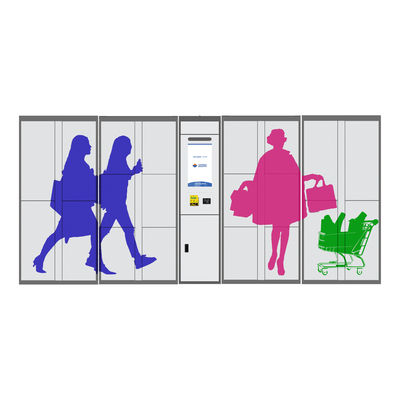 خزانات تخزين الأمتعة الذكية للتخزين مع وظائف إعلانية للاستخدام الداخلي لمركز التسوق في السوبر ماركت