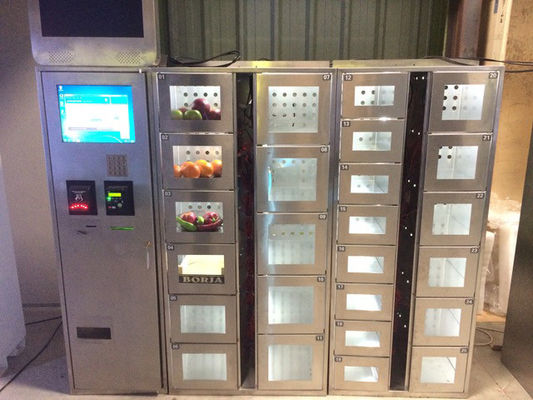 الإضاءة الداخلية الذكية في الهواء الطلق الإدارة عن بعد التلقائي 15 &quot;Lcd Touchscreen Industrial Vending Lockers
