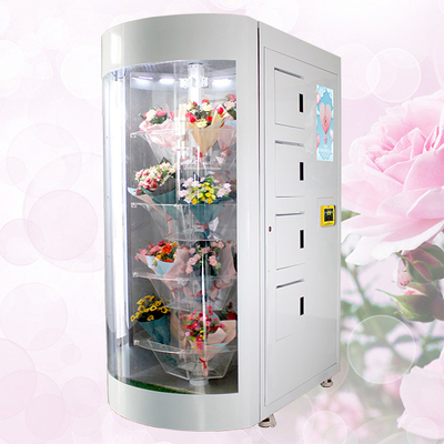 360 آلة بيع الأزهار دوران مع قارئ بطاقة الائتمان