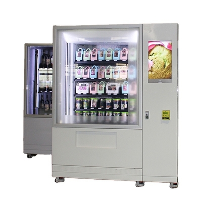 آلة بيع الفاكهة ساندويتش كب كيك مع وظيفة رفع التبريد 22 بوصة LCD