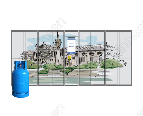 Smart 24 Hours Wifi Vending Locker LPG LNG Gas Exchange Cylinder انقر واجمع مدفوعات بطاقة الائتمان
