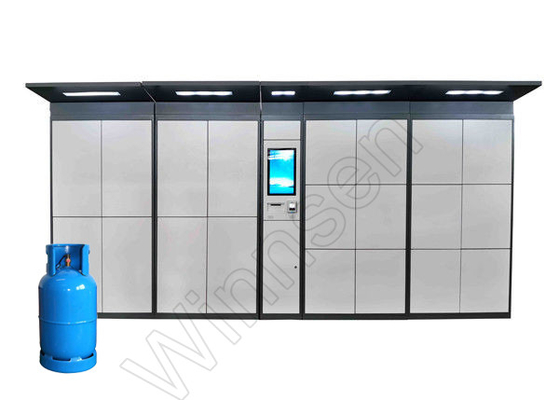اسطوانة تبادل الغاز الذكية في الهواء الطلق LPG LNG Vending Locker انقر واجمع مدفوعات بطاقة الائتمان