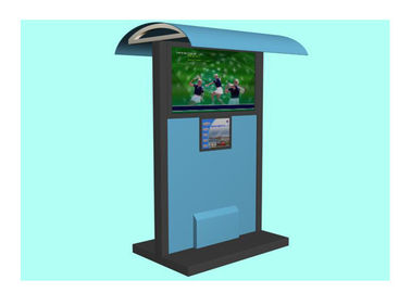 الوسائط المتعددة الإعلان كشك للماء، شاشة LCD تعمل باللمس نظام أكشاك في الهواء الطلق مع المأوى