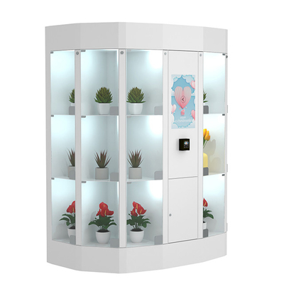 خزانة بيع الزهور مقاس 22 بوصة تعمل باللمس مع نظام تبريد بالثلاجة