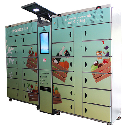 خزانة ثلاجة شفافة آمنة للطعام Qr Code 15 بوصة مع صندوق كبير أو صغير ذاتي