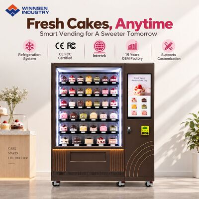 جودة Winnsen Automatic Bakery Cake Vending Machine Chilled Pastry Display Cashless Payment for Retail Store مصنع