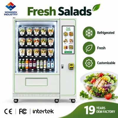 جودة Winnsen Custom OEM ODM Salad Vending Machine White Black Color Logo Design Options مصنع