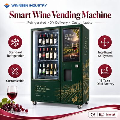 جودة Winnsen Glass Front Display Wine Vending Machine with LED Lighted Shelves Refrigerated Cabinet مصنع