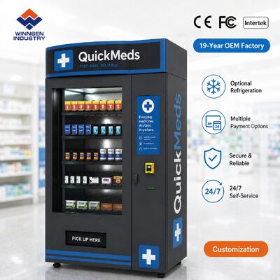 جودة Winnsen Compact Pharmacy Vending Machine Slim Touch Screen Medicine Dispenser for Hotel Airport مصنع