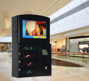 محطات شحن الهاتف الخليوي التي تعمل باللمس مع لاعب الإعلان LCD لمطعم