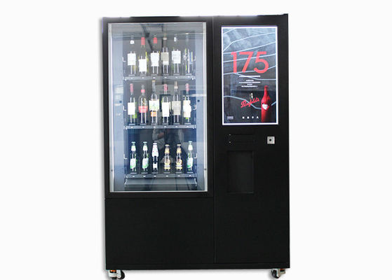 زجاجة النبيذ الزجاج آلة البيع مع نظام المصعد ، كشك بيع العصير البيرة