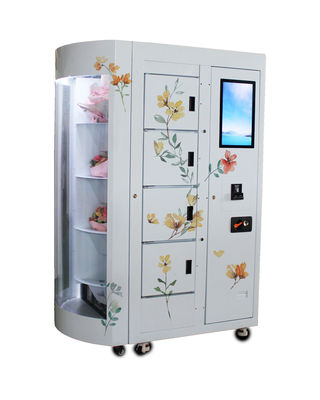 آلة بيع الزهور الطازجة ذات الخدمة الذاتية مع نافذة شفافة للتحكم عن بعد تعرض نظام التبريد