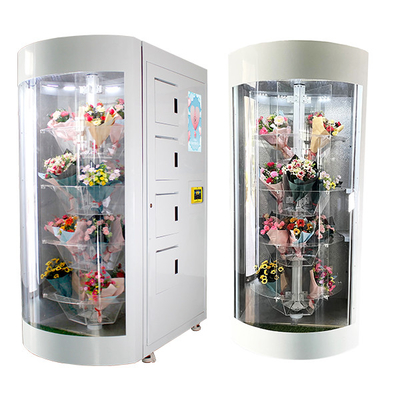 آلة بيع الزهور الأوتوماتيكية للباقات مع عرض الرف الشفاف